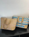 Chevron Straw Tote Bag