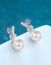 Pearl Moissanite Stud Earrings