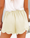 Tied Layered Scalloped Hem Shorts