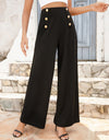 Buttoned High Waist Relax Fit Long Pants