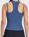 Cutout Round Neck Racerback Active Tank