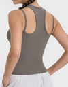 Cutout Round Neck Racerback Active Tank