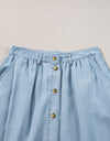 Snap Down High Waist Denim Skirt