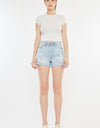 Kancan High Rise Repaired Mom Denim Shorts