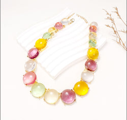 Alloy & Round Rhinestone Necklace