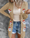 Sequin Santa Button Up Long Sleeve Cardigan