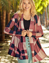 Plaid Open Front Cardigan