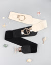 PU Elastic Wide Belt with Alloy Buckle