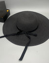 Bow Paper Braided Wide Brim Hat