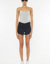 Kancan High Rise Raw Hem Denim Shorts