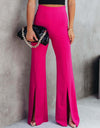 Front Slit Flare Leg Pants