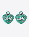 LOVE Beaded Heart Earrings