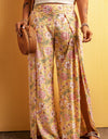 Floral Slit Wide Leg Pants