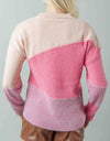 VERY J Color Block Long Sleeve Sweater