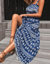 Perfee Printed Square Neck Sleeveless Maxi Dress