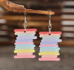 Acrylic Rainbow Dangle Earrings