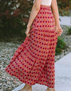 Geometric Elastic Waist Tiered Skirt