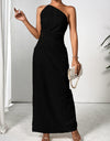 Slit One Shoulder Sleeveless Maxi Dress