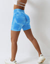 Tie Dye Wide Waistband Slim Fit Sports Shorts