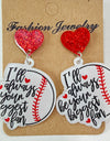 Heart Shape Sports Theme Acrylic Dangle Earrings
