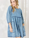 HEYSON Full Size Oversized Denim Babydoll Dress