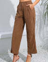 Buttoned  Straight Hem Long Pants