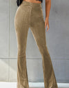 Ribbed High Waist Flare Pants