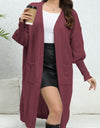 Open Front Dropped Shoulder Cardigan