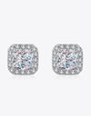 925 Sterling Silver Inlaid 2 Carat Moissanite Square Stud Earrings