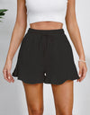 Full Size Drawstring Ruffle Hem Shorts