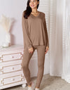 Basic Bae Full Size V-Neck Soft Rayon Long Sleeve Top and Pants Lounge Set