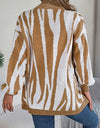 Open Front Animal Print Cardigan