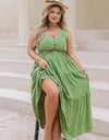 V-Neck Sleeveless Tiered Dress