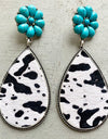 Turquoise Flower Teardrop Earrings