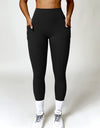 Ruched Pocketed High Waist Active Leggings