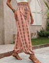 Tied Printed High Waist Pants