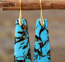 Geometrical Shape Imperial Jasper Dangle Earrings