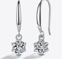 2 Carat Moissanite 6-Prong Drop Earrings