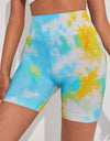 Tie-Dye Wide Waistband Sports Shorts