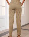 Drawstring Straight Pants with Pockets