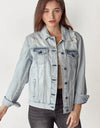 RISEN Distressed Button Up Jacket