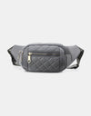 Zenana Quilted Multi Pocket Waist Belt Bag