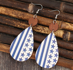 Printed PU Leather Dangle Earrings
