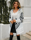 Geometric Fuzzy Hooded Cardigan