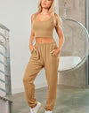 Square Neck Tank, Cover Up and Joggers Active Set