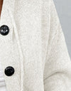 Drawstring Button Up Hooded Cardigan