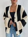 Striped Button Up Cardigan