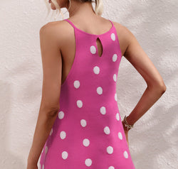 Polka Dot Round Neck Knit Tank