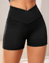 Wide Waistband Active Shorts with Pocket