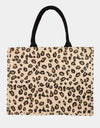 Fame Letter Graphic Leopard Tote Bag